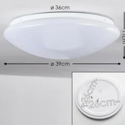 hofstein Plafonnier Brighton LED Blanc, 1 lumière, Télécommandes, Changeur de couleurs