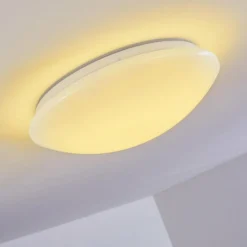 hofstein Plafonnier Brighton LED Blanc, 1 lumière, Télécommandes, Changeur de couleurs