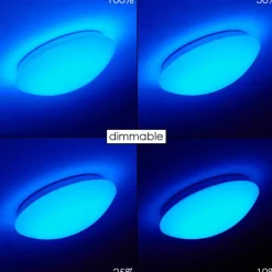 hofstein Plafonnier Brighton LED Blanc, 1 lumière, Télécommandes, Changeur de couleurs