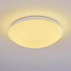 hofstein Plafonnier Brighton LED Blanc, 1 lumière, Télécommandes, Changeur de couleurs