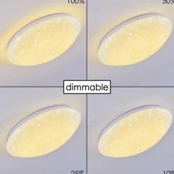 hofstein Plafonnier Brighton Star LED Blanc, 1 lumière, Télécommandes, Changeur de couleurs