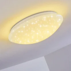 hofstein Plafonnier Brighton Star LED Blanc, 1 lumière, Télécommandes, Changeur de couleurs