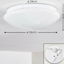 hofstein Plafonnier Brighton Star LED Blanc, 1 lumière, Télécommandes, Changeur de couleurs