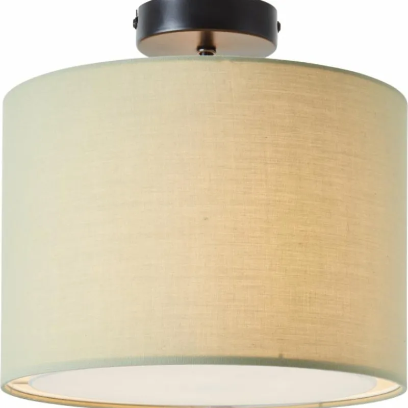 Lampes En Tissu-Luminaires Brilliant Plafonnier Brilliant Aike Noir, 1 lumière