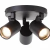 Luminaires Brilliant Plafonnier Brilliant Alessia Noir, 3 lumières* Spots Et Projecteurs