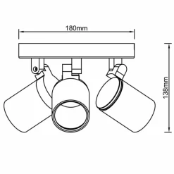 Luminaires Brilliant Plafonnier Brilliant Alessia Noir, 3 lumières* Spots Et Projecteurs