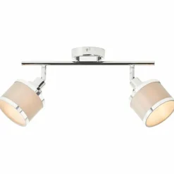 Lampes En Tissu-Luminaires Brilliant Plafonnier Brilliant Alexia Argenté, 2 lumières