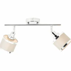 Lampes En Tissu-Luminaires Brilliant Plafonnier Brilliant Alexia Argenté, 2 lumières