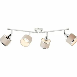 Lampes En Tissu-Luminaires Brilliant Plafonnier Brilliant Alexia Argenté, 4 lumières