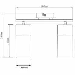 Suspension Verre Fumé-Luminaires Brilliant Plafonnier Brilliant Alia Noir, 2 lumières