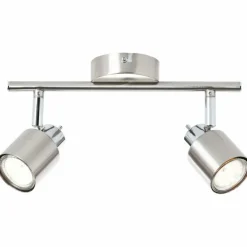 Luminaires Brilliant Plafonnier Brilliant ANDRES Chrome, Nickel mat, 2 lumières* Spots Et Projecteurs