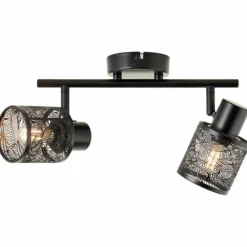 Luminaires Scandinaves-Luminaires Brilliant Plafonnier Brilliant Bano Noir, 2 lumières