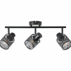 Luminaires Scandinaves-Luminaires Brilliant Plafonnier Brilliant Bano Noir, 3 lumières