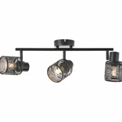 Luminaires Scandinaves-Luminaires Brilliant Plafonnier Brilliant Bano Noir, 3 lumières