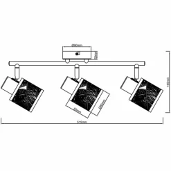 Luminaires Scandinaves-Luminaires Brilliant Plafonnier Brilliant Bano Noir, 3 lumières