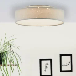 Lampes En Tissu-Luminaires Brilliant Plafonnier Brilliant Baska LED Blanc, 1 lumière