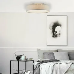 Lampes En Tissu-Luminaires Brilliant Plafonnier Brilliant Baska LED Blanc, 1 lumière
