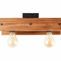Luminaires Rustiques-Luminaires Brilliant Plafonnier Brilliant Calandra Bois clair, Noir, 2 lumières