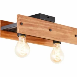 Luminaires Rustiques-Luminaires Brilliant Plafonnier Brilliant Calandra Bois clair, Noir, 2 lumières