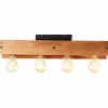 Luminaires Rustiques-Luminaires Brilliant Plafonnier Brilliant Calandra Bois clair, Noir, 4 lumières