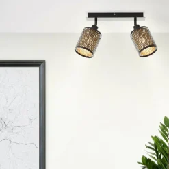 Lampes Dorées-Luminaires Brilliant Plafonnier Brilliant Cheval Noir, 2 lumières