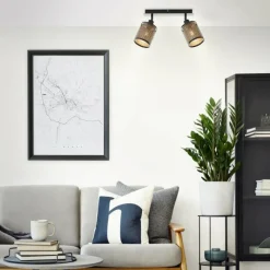 Lampes Dorées-Luminaires Brilliant Plafonnier Brilliant Cheval Noir, 2 lumières