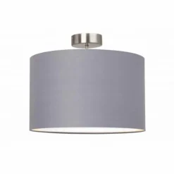 Lampes En Tissu-Luminaires Brilliant Plafonnier Brilliant Clarie Gris, 1 lumière