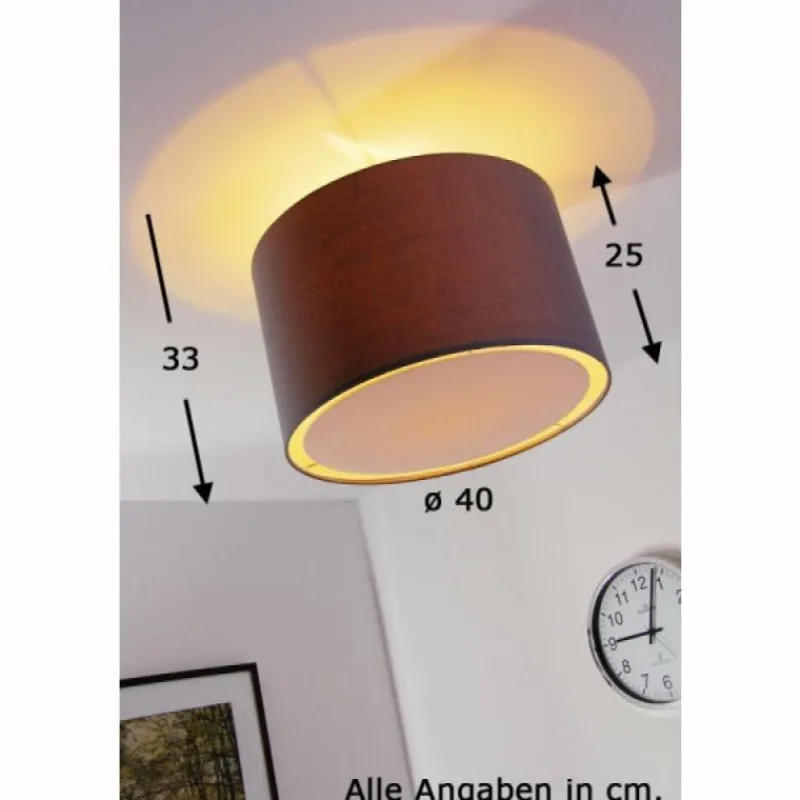Lampes En Tissu-Luminaires Brilliant Plafonnier Brilliant Clarie Acier inoxydable, 1 lumière