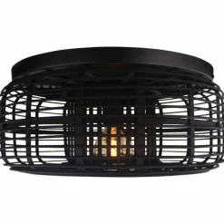 Luminaires Rustiques-Luminaires Brilliant Plafonnier Brilliant Crosstown Bois foncé, Noir, 1 lumière