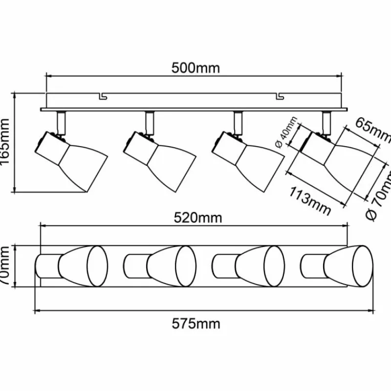Luminaires Scandinaves-Luminaires Brilliant Plafonnier Brilliant Daintree Écru, Blanc, 4 lumières