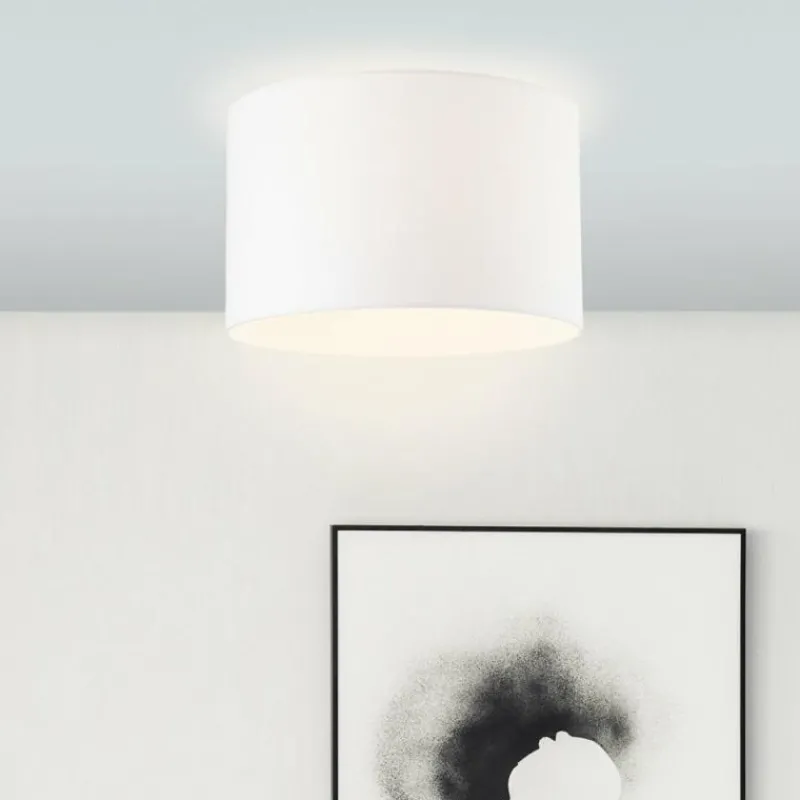 Lampes En Tissu-Luminaires Brilliant Plafonnier Brilliant Esher Argenté, 1 lumière