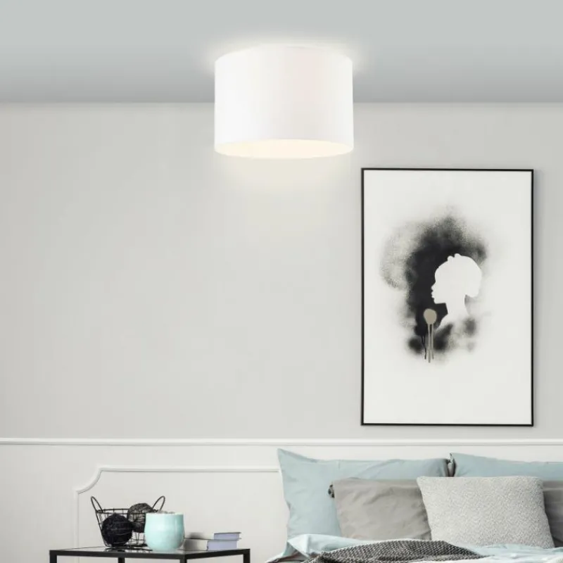 Lampes En Tissu-Luminaires Brilliant Plafonnier Brilliant Esher Argenté, 1 lumière