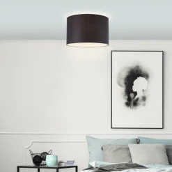 Lampes En Tissu-Luminaires Brilliant Plafonnier Brilliant Esher Argenté, 1 lumière