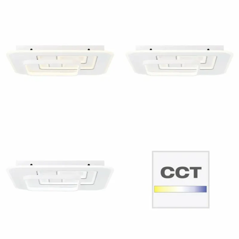 Luminaires Brilliant Plafonnier Brilliant Furtado LED Noir, Blanc, 1 lumière, Télécommandes* Éclairage Led