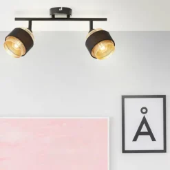 Lampes En Tissu-Luminaires Brilliant Plafonnier Brilliant Grove Noir, 2 lumières