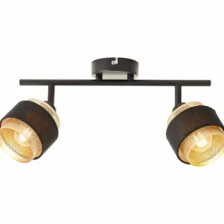 Lampes En Tissu-Luminaires Brilliant Plafonnier Brilliant Grove Noir, 2 lumières