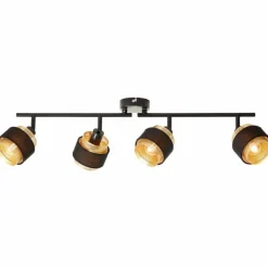 Lampes En Tissu-Luminaires Brilliant Plafonnier Brilliant Grove Noir, 4 lumières