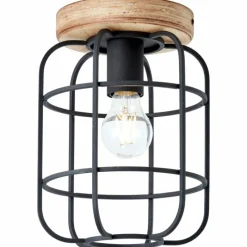 Luminaires Scandinaves-Luminaires Brilliant Plafonnier Brilliant Gwen Bois clair, Noir, 1 lumière