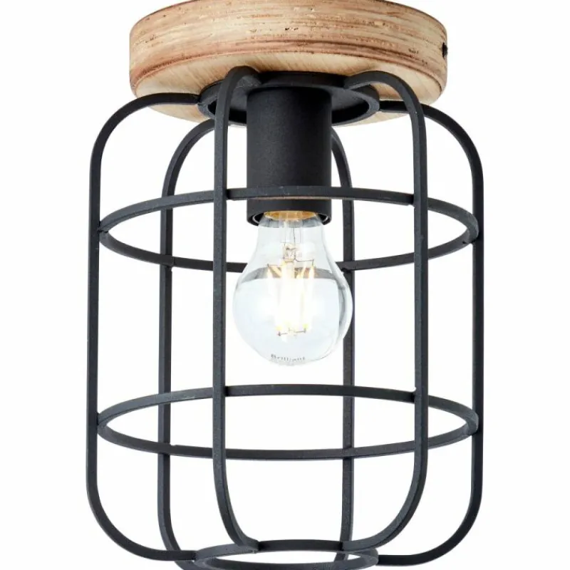 Luminaires Scandinaves-Luminaires Brilliant Plafonnier Brilliant Gwen Bois clair, Noir, 1 lumière