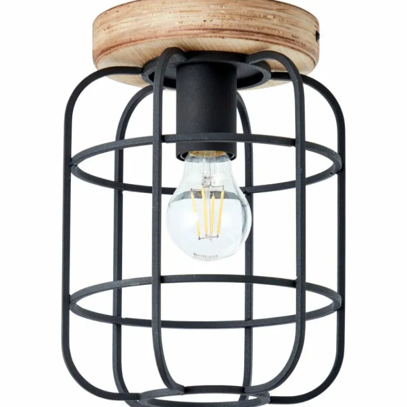 Luminaires Scandinaves-Luminaires Brilliant Plafonnier Brilliant Gwen Bois clair, Noir, 1 lumière
