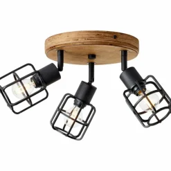 Luminaires Scandinaves-Luminaires Brilliant Plafonnier Brilliant Gwen Bois foncé, 3 lumières