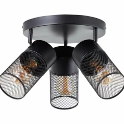 Lampes Industrielles-Luminaires Brilliant Plafonnier Brilliant Kamolo Noir, 3 lumières