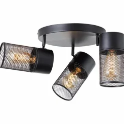 Lampes Industrielles-Luminaires Brilliant Plafonnier Brilliant Kamolo Noir, 3 lumières