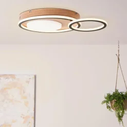 Luminaires Scandinaves-Luminaires Brilliant Plafonnier Brilliant Karney LED Brun, Noir, 1 lumière