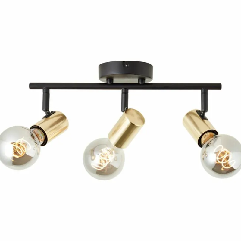 Lampes Dorées-Luminaires Brilliant Plafonnier Brilliant Kerry Or, Noir, 3 lumières