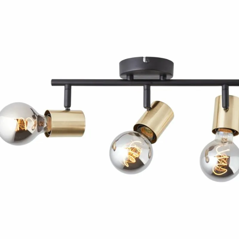 Lampes Dorées-Luminaires Brilliant Plafonnier Brilliant Kerry Or, Noir, 3 lumières