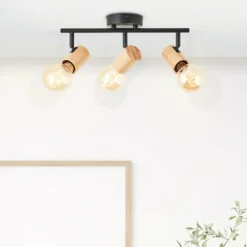 Luminaires Scandinaves-Luminaires Brilliant Plafonnier Brilliant Kerry Écru, Noir, 3 lumières