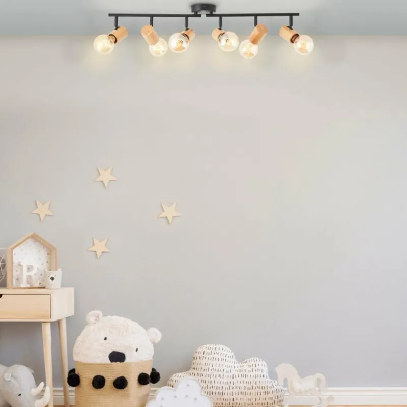 Luminaires Scandinaves-Luminaires Brilliant Plafonnier Brilliant Kerry Écru, Noir, 6 lumières