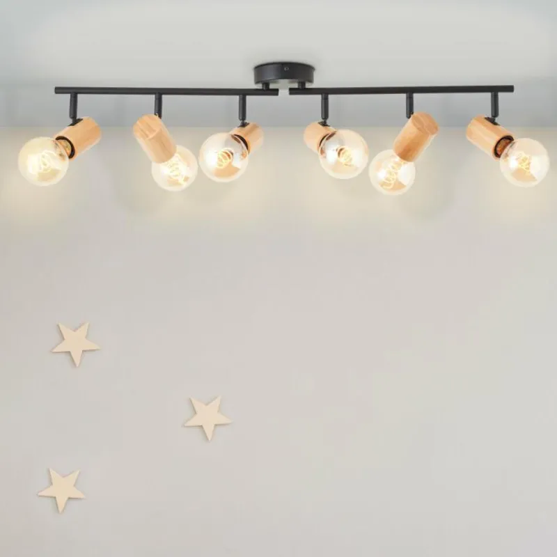 Luminaires Scandinaves-Luminaires Brilliant Plafonnier Brilliant Kerry Écru, Noir, 6 lumières