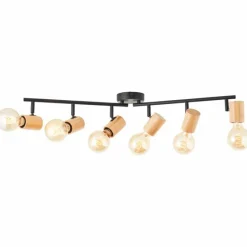 Luminaires Scandinaves-Luminaires Brilliant Plafonnier Brilliant Kerry Écru, Noir, 6 lumières